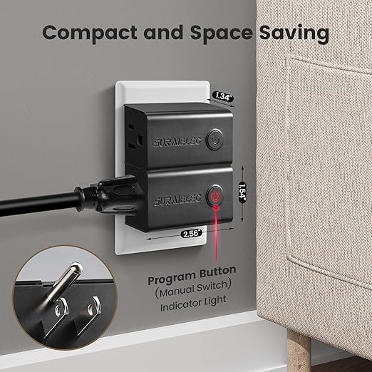 SURAIELEC Remote Control Outlet, Wireless Light Switch, Decorator Rocker Wall - Image 3