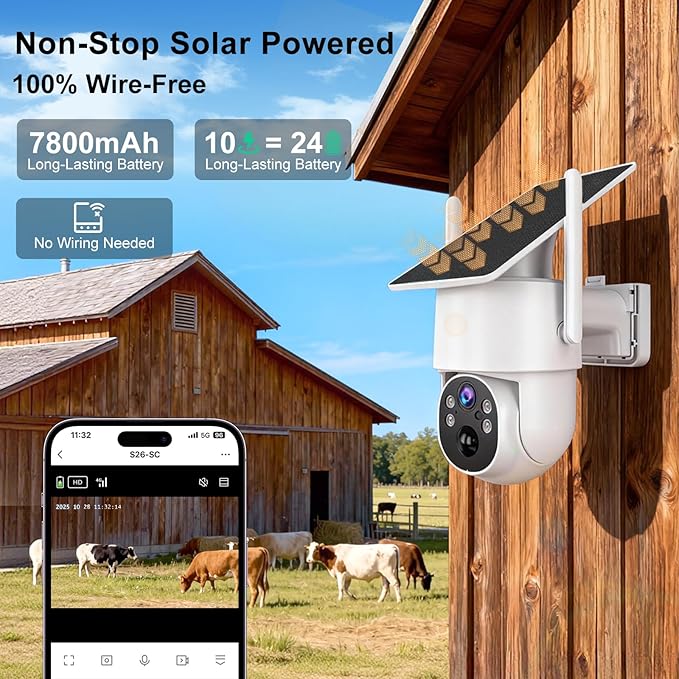 Kweiugfi 4G LTE Cellular Security Camera Outdoor, 365 Days Unlimited Data - Image 3