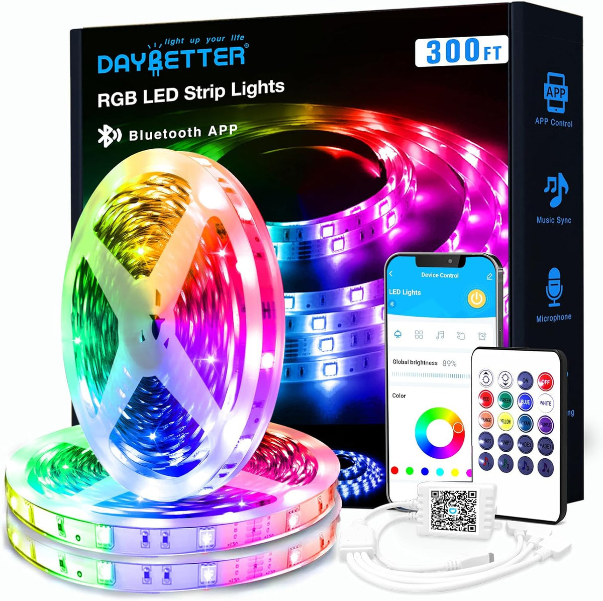 DAYBETTER Smart RGB Led Strip Lights, 300ft Led Lights