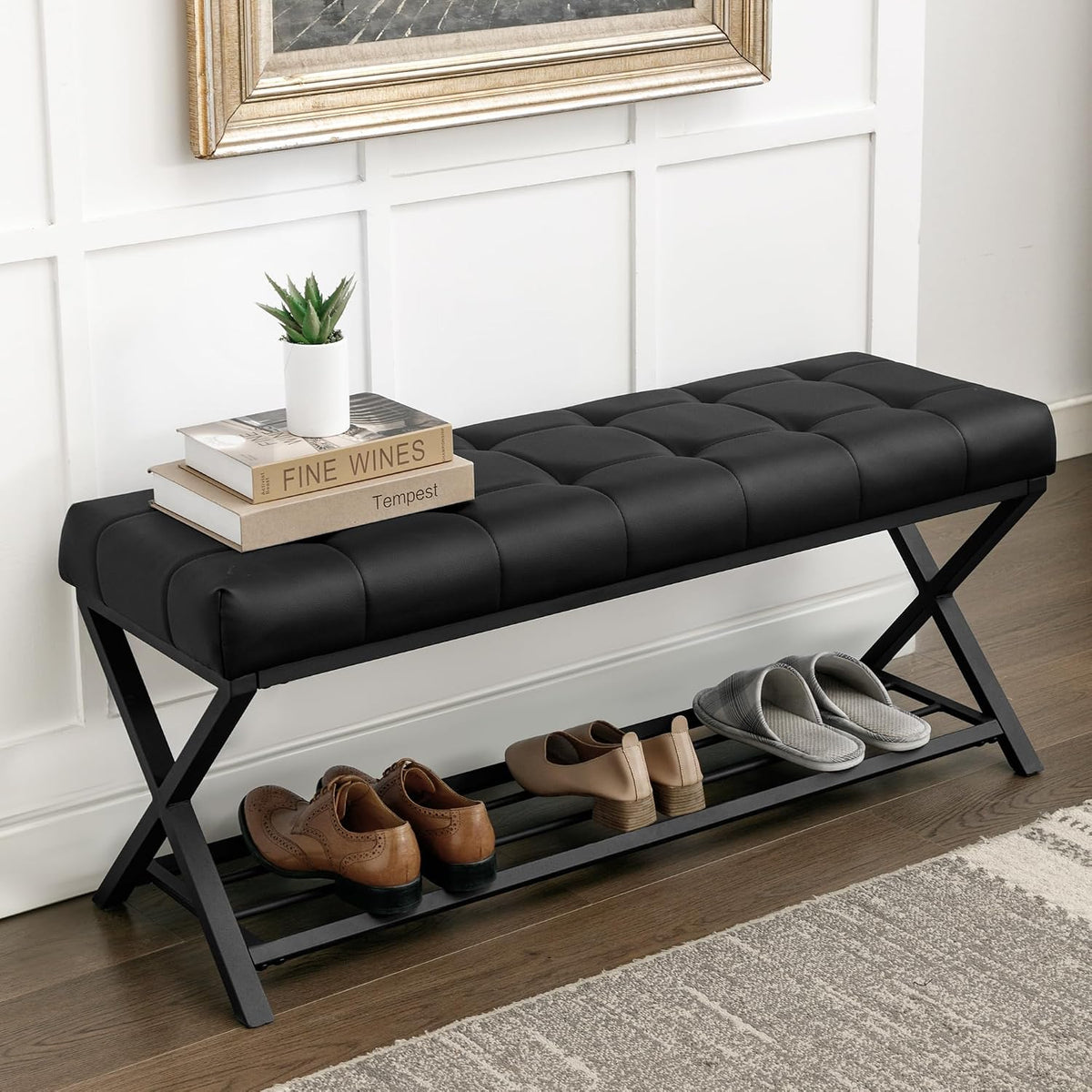 lue bona 44.5” end of bed bench with, main product view