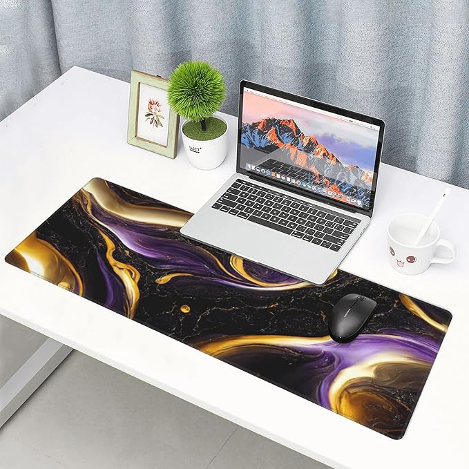 Black Marble Extended Big Mouse Pad Large, XL Gaming Mouse Pad Desk Pad - Image 7