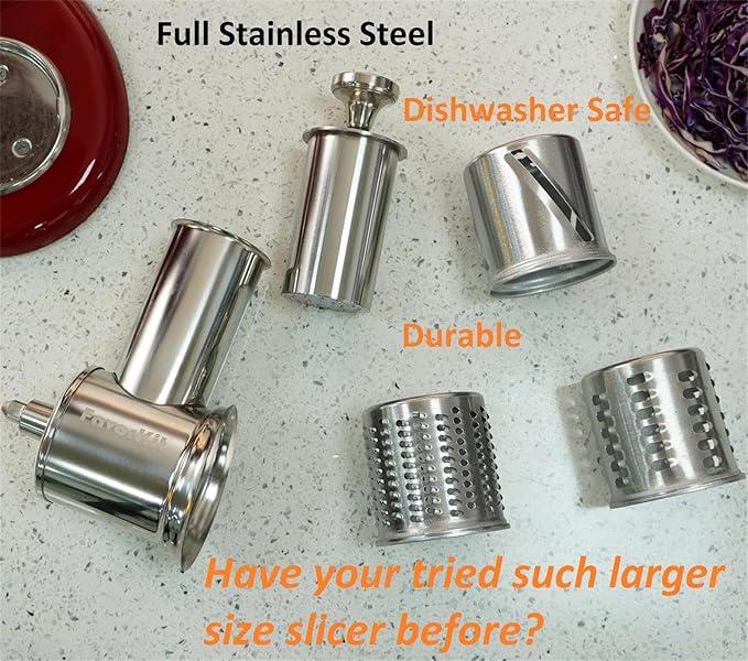 FavorKit Large Stainless Steel Slicer Shredder Attachment - Image 8