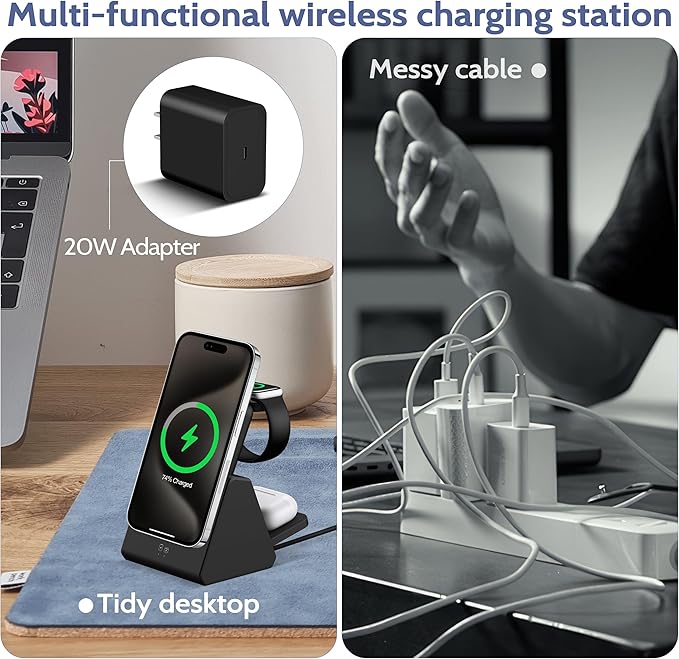 Smtcsl 3-in-1 Wireless Charging Station: Portable 5000mAh Power Bank Charger - Image 5