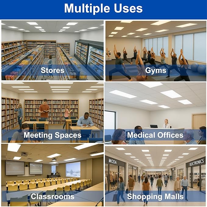 2x4 LED Flat Panel Light Drop Ceiling Office Fixture, Selectable Features - Image 7