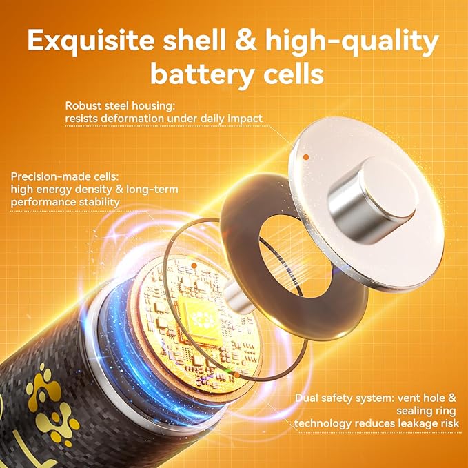TWINSDUCK Rechargeable AA Batteries, 2800mAh High Capacity NiMH Double A Battery - Image 5
