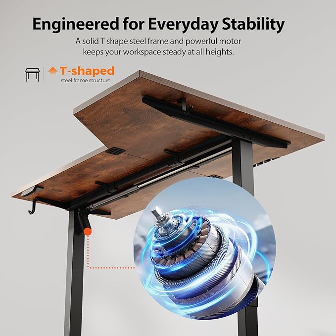 Agilestic Electric Standing Desk, L-Shaped 55 Inches Height Adjustable Desk - Image 5