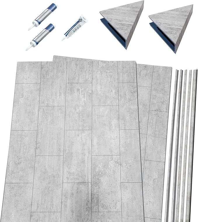 Palisade 78in x 36in x 36in Waterproof Vinyl Corner Shower Surround Kit - Image 2