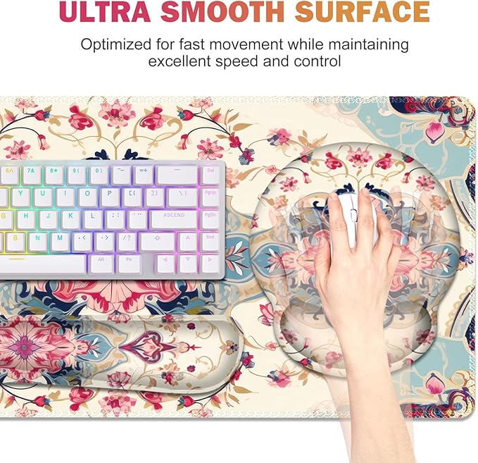 Gaming Mouse Pad, Large Desk Mat, Cute Desk Pad Protector, 4in1 XXL Mousepad + - Image 2
