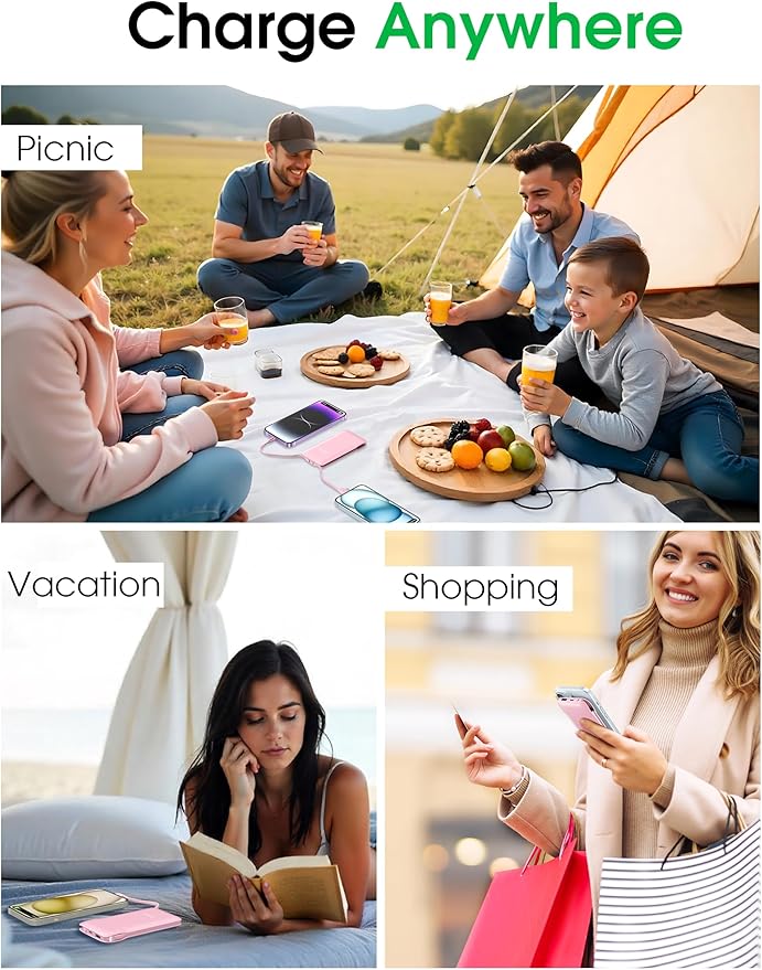 TG90° 2 Pack Slim 10000mAh Power Bank Built-in Foldable AC Wall Plug and Cables - Image 9