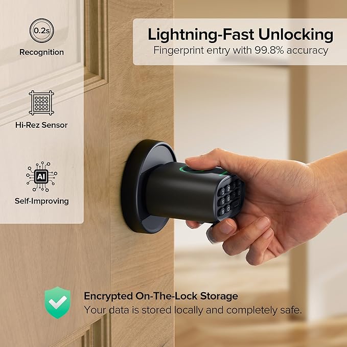 ThorBolt Fingerprint Door Knob, Keyless Door Knob - Image 3
