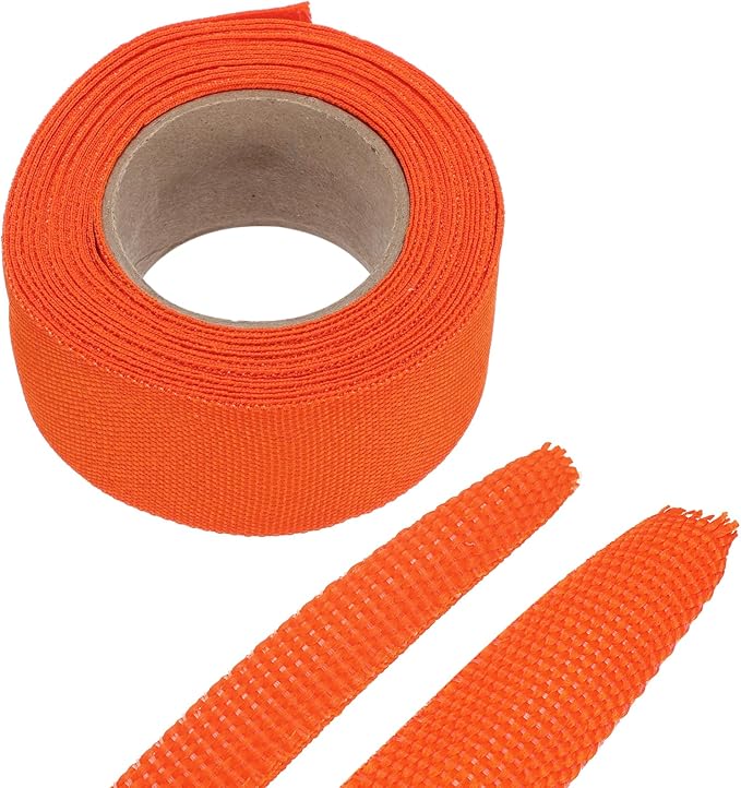 MECCANIXITY Braided Cable Sleeves Heat Shrinkable Fabric Sleeving, 1 1/4" 16ft by MECCANIXITY