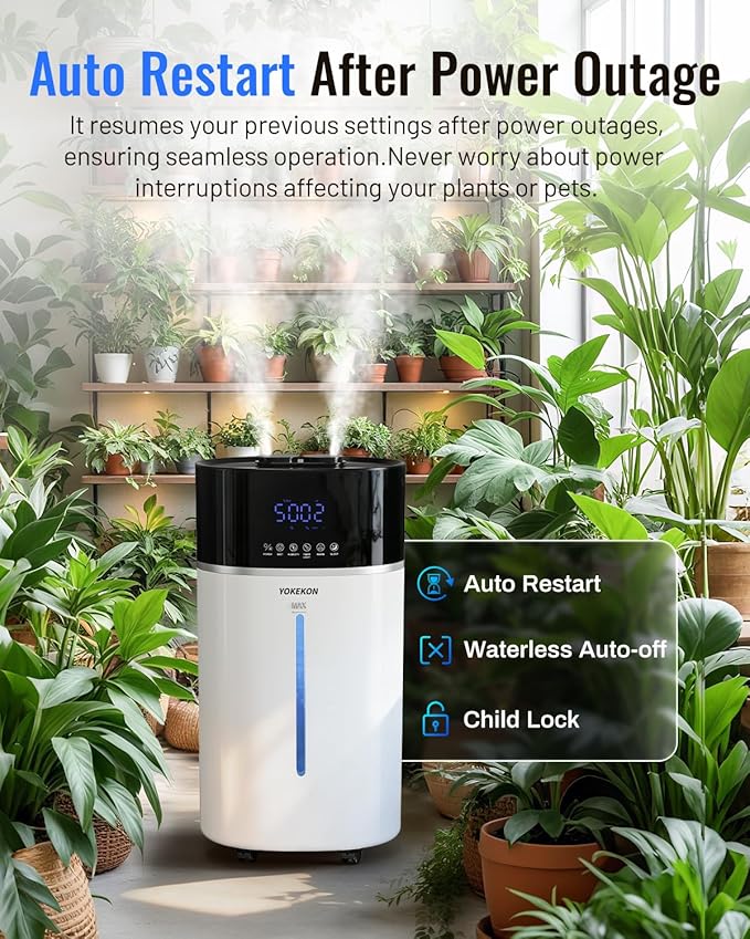 Yokekon Cool and Warm Mist Humidifier Large Room, 4.76Gal/18L Humidifiers - Image 6