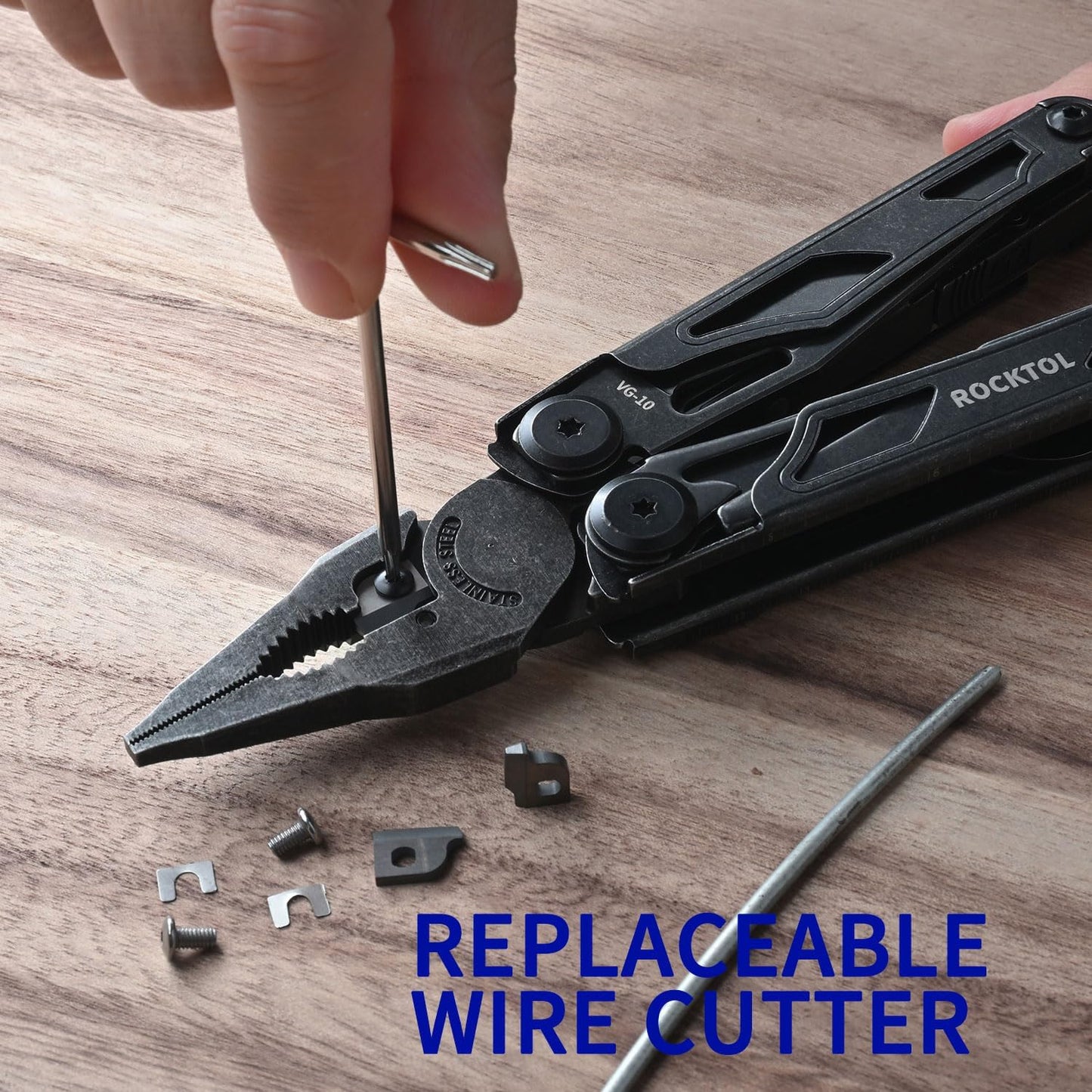 Multitool, VG-10 Blade, 29-in-1 Multitool Pliers with Replaceable Wire Cutters and Saw, Heavy-duty Stainless Steel Multi-tool Set and Nylon Sheath for Camping Survival multi tool for Man