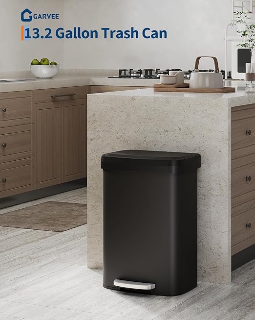 Garvee 13 gal / 50 L Metal Trash Can - Image 2
