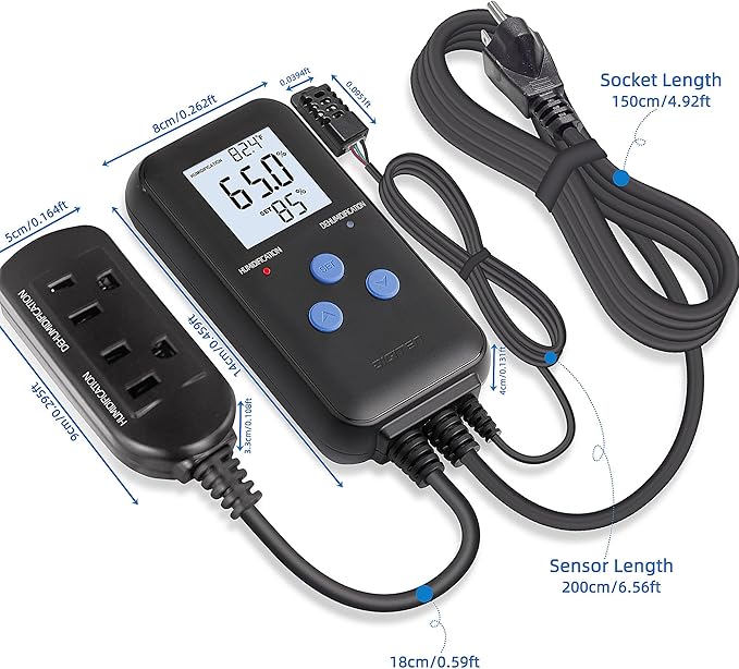 Digital Humidity Controller, Pre-Wired Humidity Controlled Dual Stage Outlets - Image 6