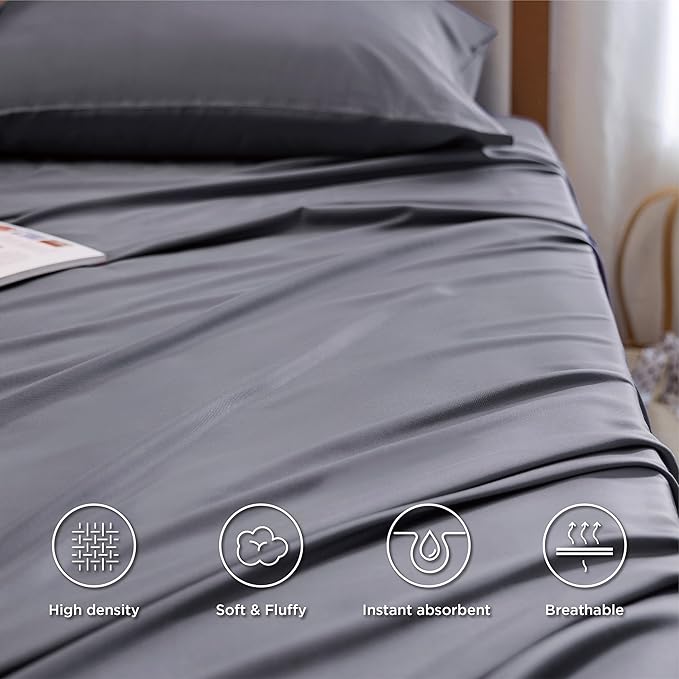 Bedsure Twin XL Sheet Set Dorm Bedding, Cooling Sheets Twin Extra Long Sheets - Image 2