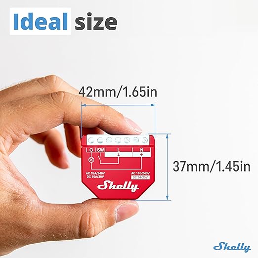 Shelly Wave 1PM US LR UL | Z-Wave Long Range Smart Switch Relay, 1-Channel 15 A - Image 3