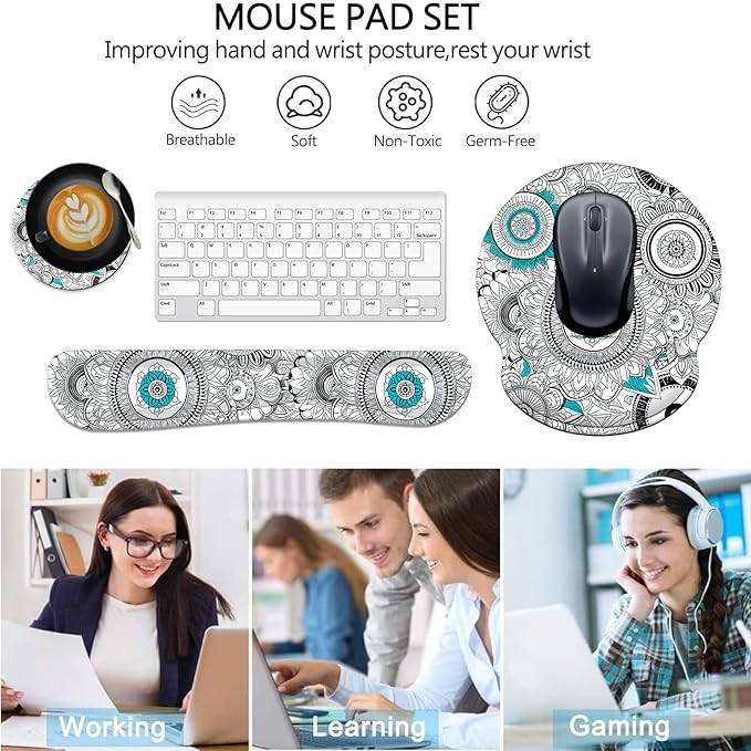 Keyboard Wrist Rest and Mouse Pad Wrist Support Set - Image 7