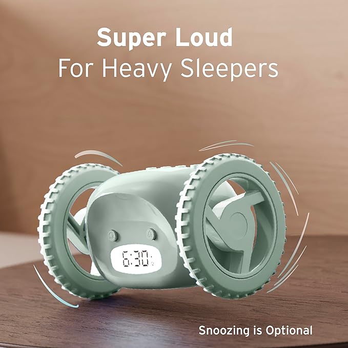 CLOCKY Extra Loud Alarm Clock for Heavy Sleepers on Wheels Rolls Runs Away - Image 3