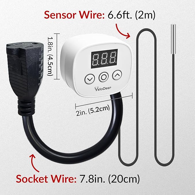 YeloDeer Digital Temperature Controller Outlet, Plug in Thermostat Switch - Image 8