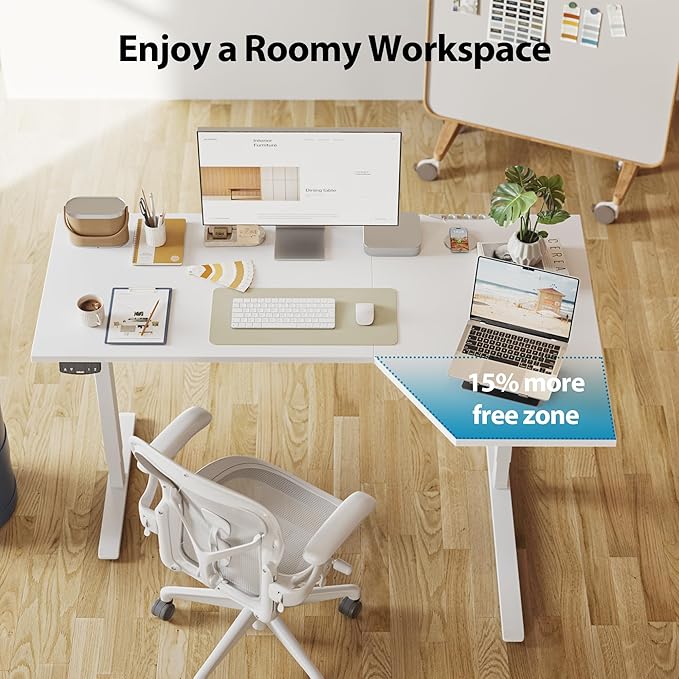Agilestic Electric Standing Desk, L-Shaped 59 Inches Height Adjustable Desk - Image 8