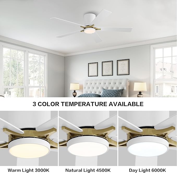 WINGBO 52" DC Flush Mount Ceiling Fan - Image 5
