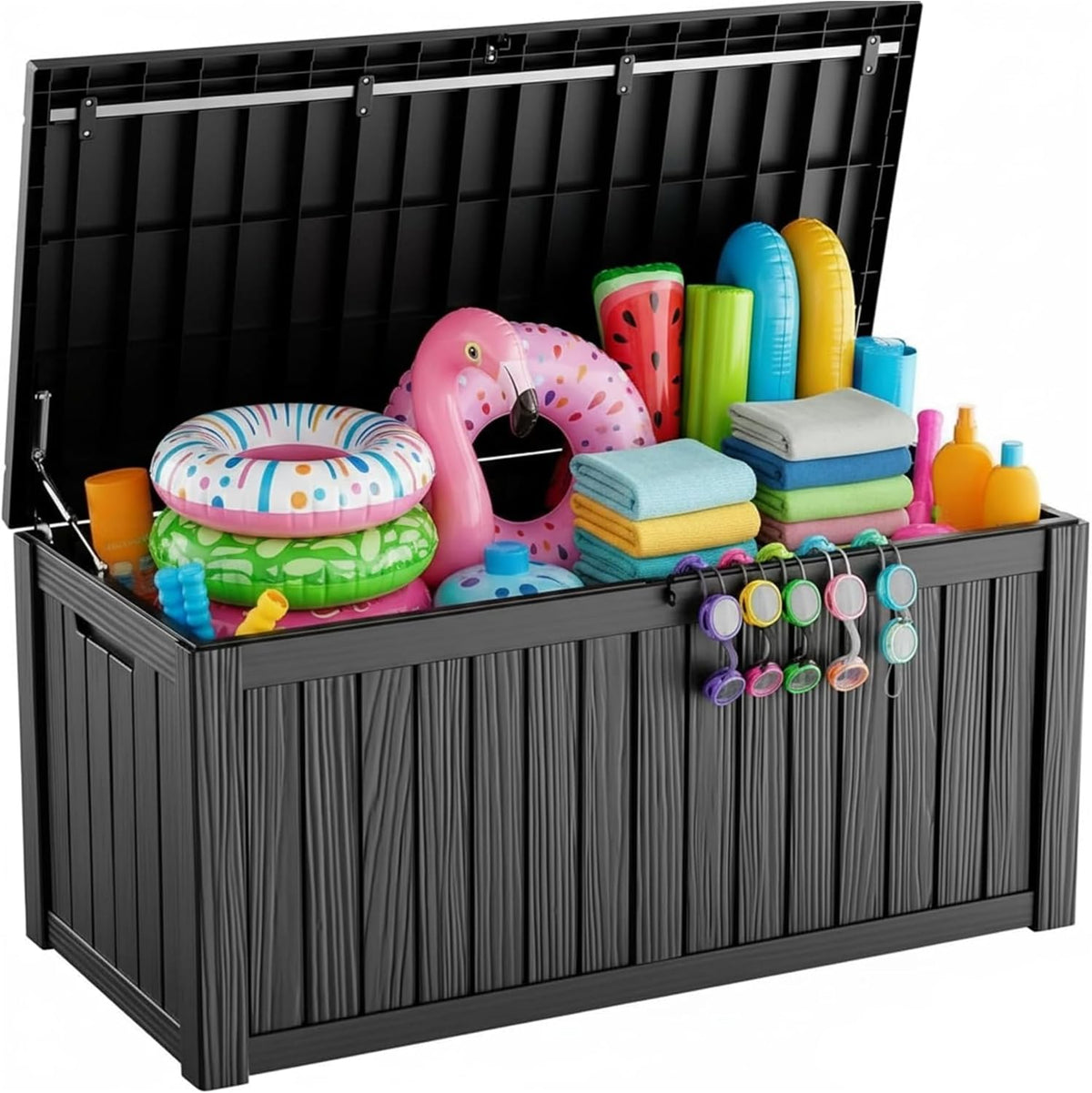 makino 152 gallon resin outdoor storage box, waterproof, main product view