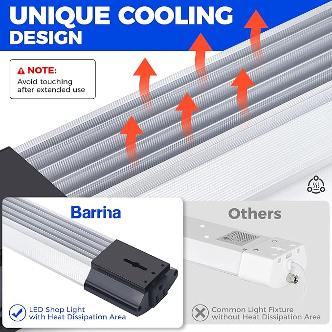 Barrina BS84 LED Shop Light for Garage, 5000K Linkable Light Fixture for - Image 9