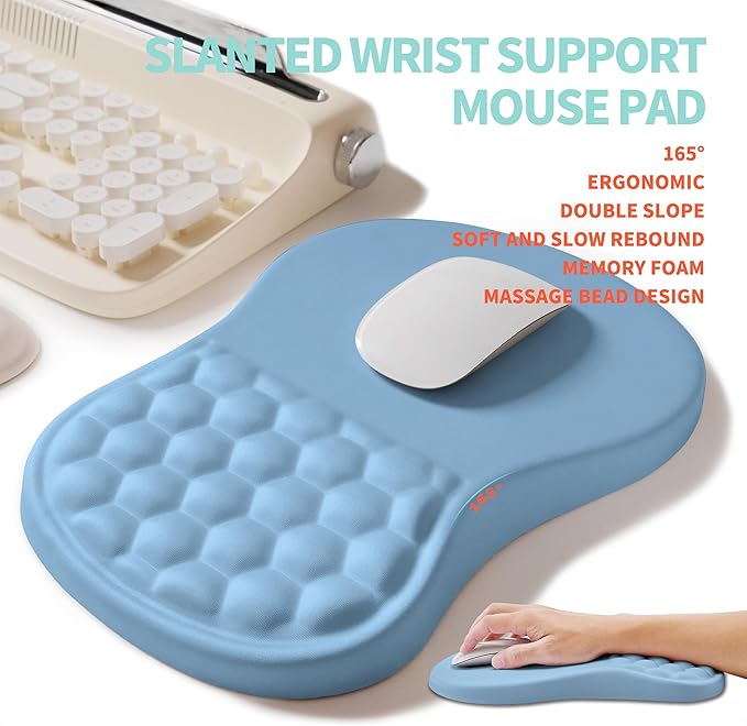 KUOSGM 2-in-1 Ergonomic Set, Wave Rise Keyboard Wrist Rest and Massage Bulge - Image 3