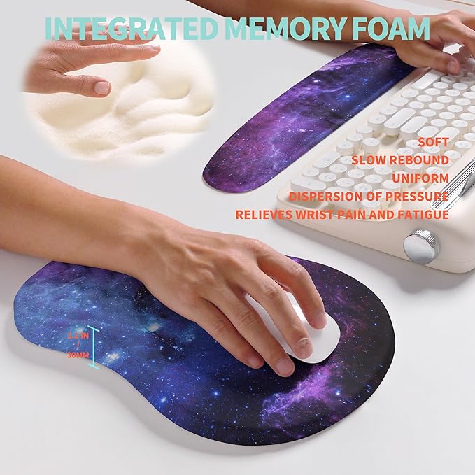 KUOSGM 2-in-1 Ergonomic Set, Wave Rise Keyboard Wrist Rest and Massage Bulge - Image 4