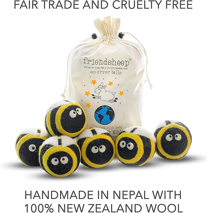 Friendsheep Wool Dryer Balls, Organic Reusable Fabric Softener Alternative - Image 6