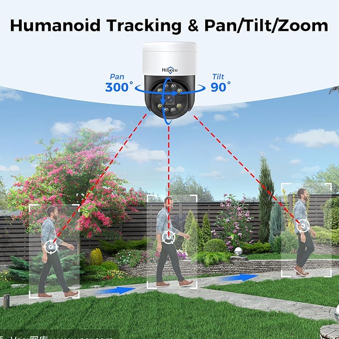 【Human Tracking+300°Pan 90°Tilt】 Hiseeu 4K PoE Security Camera System, Wired - Image 2