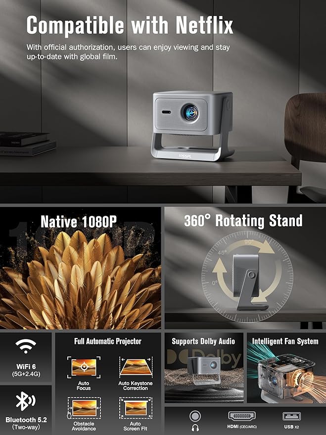 【2200ANSI & Officially-Licensed APP】Smart 4K Projector - Image 3