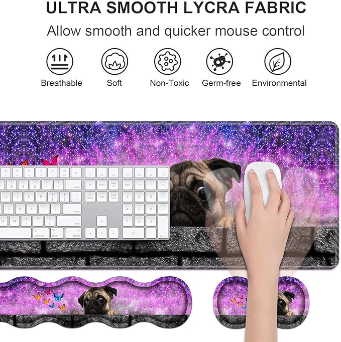 Ergonomic Keyboard Wrist Rest & Mouse Pad Wrist Rest Set, Large XXL Gaming Desk - Image 3