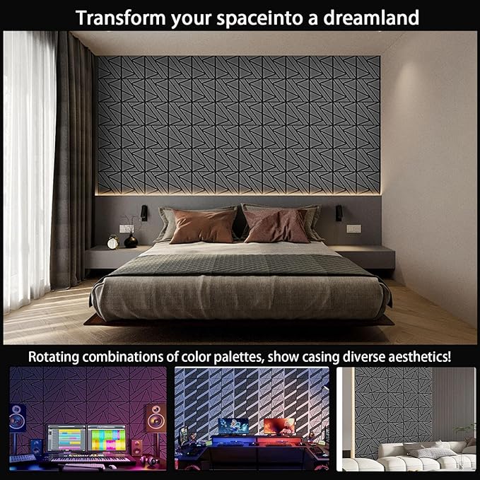 50 Pack Bulk Self-Adhesive Soundproof Wall Panels, 1.2lb/ft³ High Density - Image 6