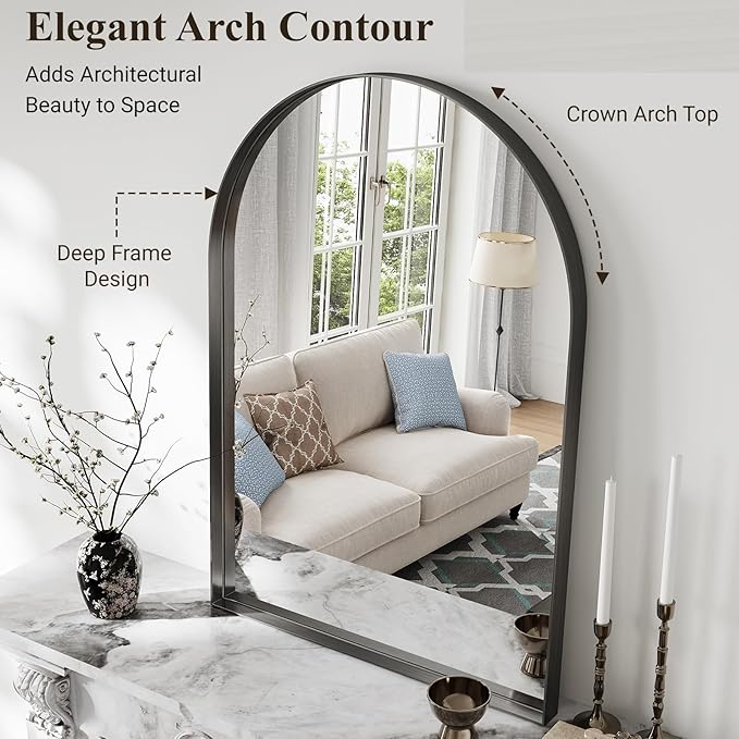 Arch Bathroom Mirror, Tempered Glass Decor Mirror - Image 2