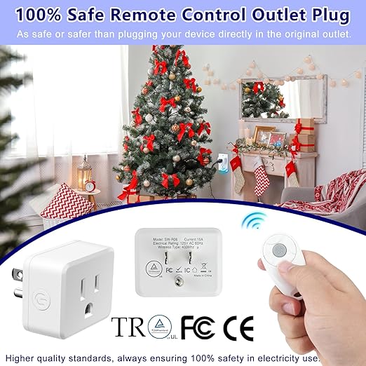 Greencycle Remote Control Outlet, Wireless Light Switch and 3 Outlet Plugs - Image 2
