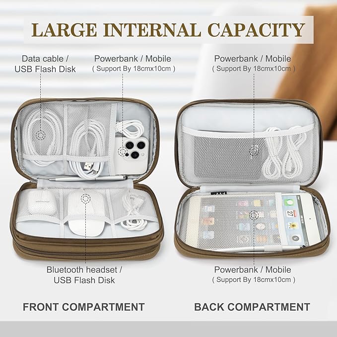 FYY Electronic Organizer, Large Travel Cable Organizer Bag Pouch Electronic - Image 3