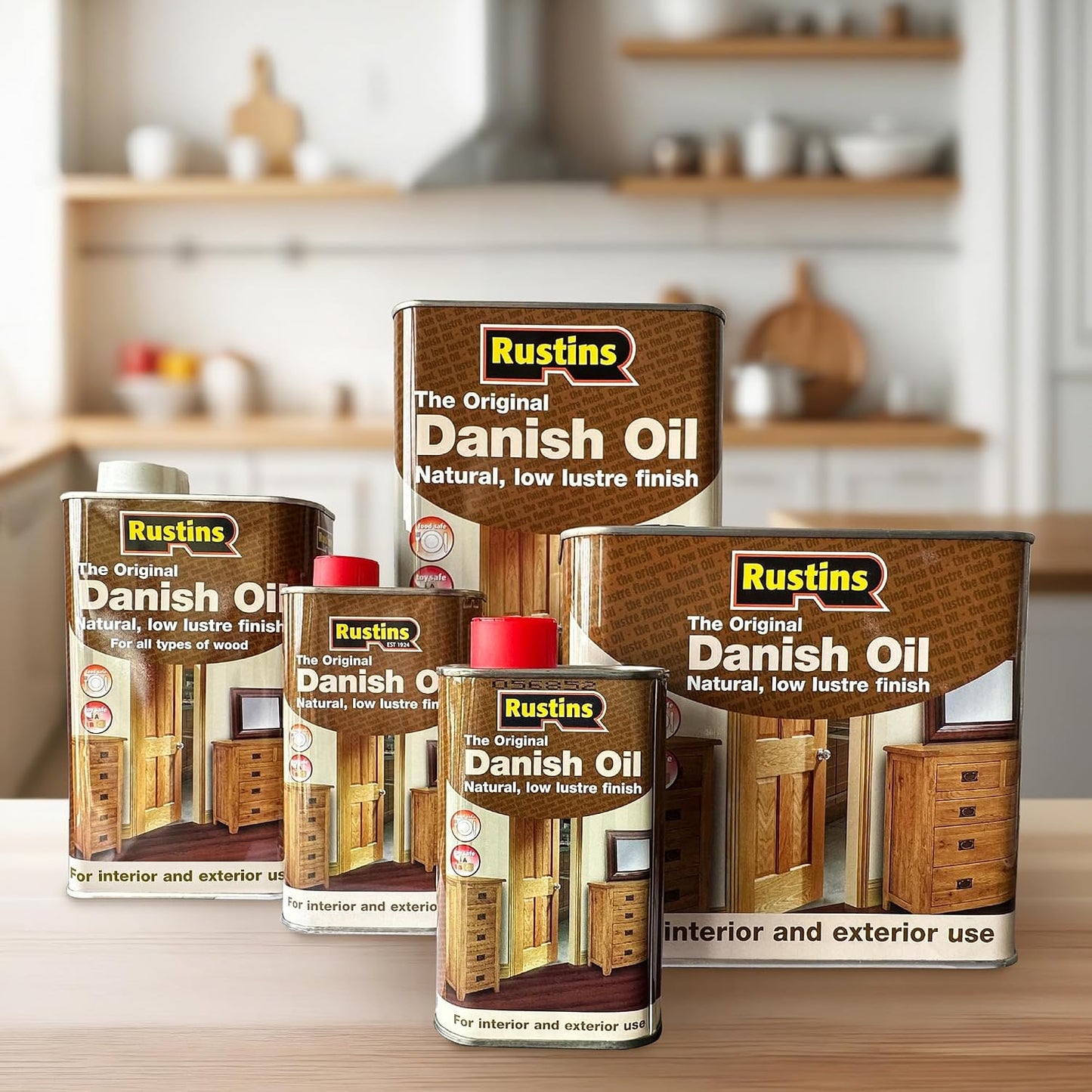 Rustins The Original Danish Oil 250ml | Rich, Natural Glow | Enhances Wood Grain Beautifully | Professional-Grade Finish | Easy DIY Application