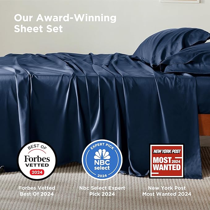 Bedsure Full Size Bed Sheets, Cooling Sheets, Rayon Derived from Bamboo - Image 2
