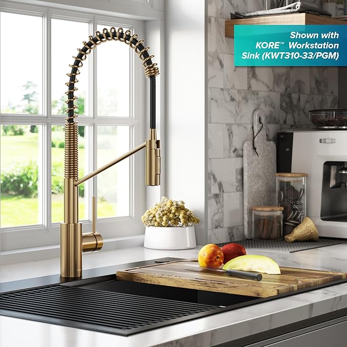 KRAUS Oletto Commercial Style Single Handle Pull Down Kitchen Faucet - Image 8