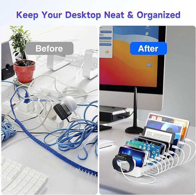 285W Charging Station for Multiple Devices, 10 Ports Fast Multi-Device Charger - Image 4
