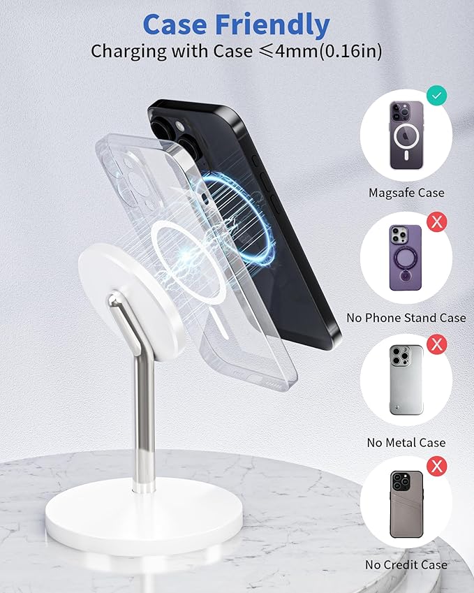 Magnetic Wireless Charger Stand, 25W Fast Mag Safe Charger iPhone Stand - Image 4