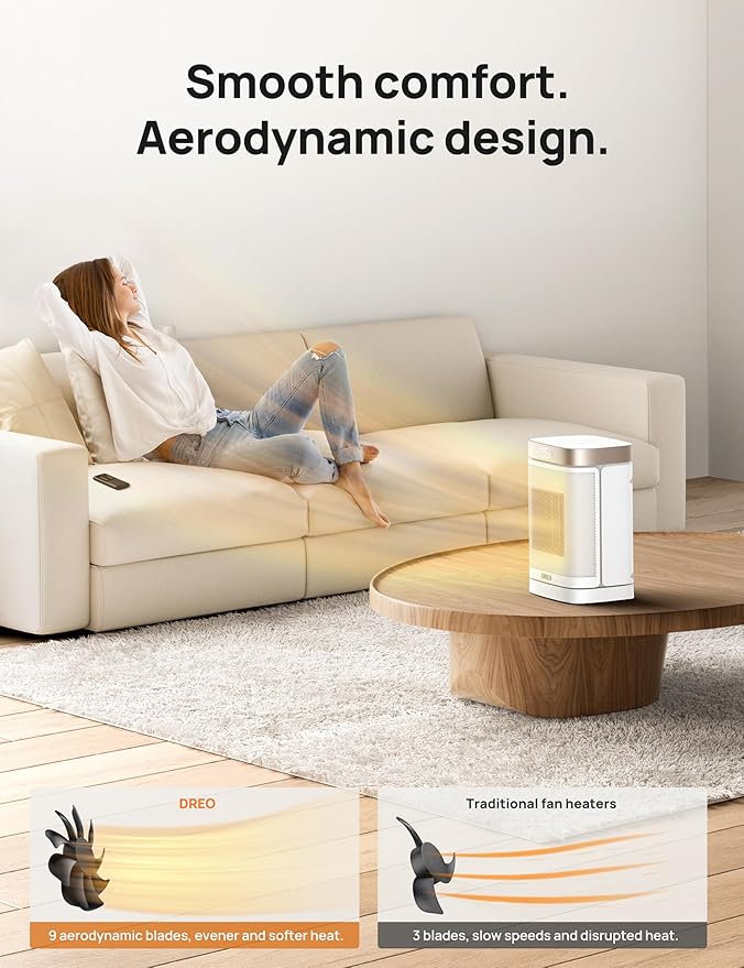 DREO Space Heater for Bathroom and Indoor, Portable Heater, 1500W Safe and - Image 7