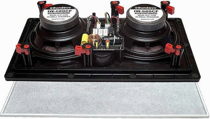 Soundavo IW-680CF Multi-Purpose Dual 6.5” 2-Way in-Wall LCR Speaker - Image 4
