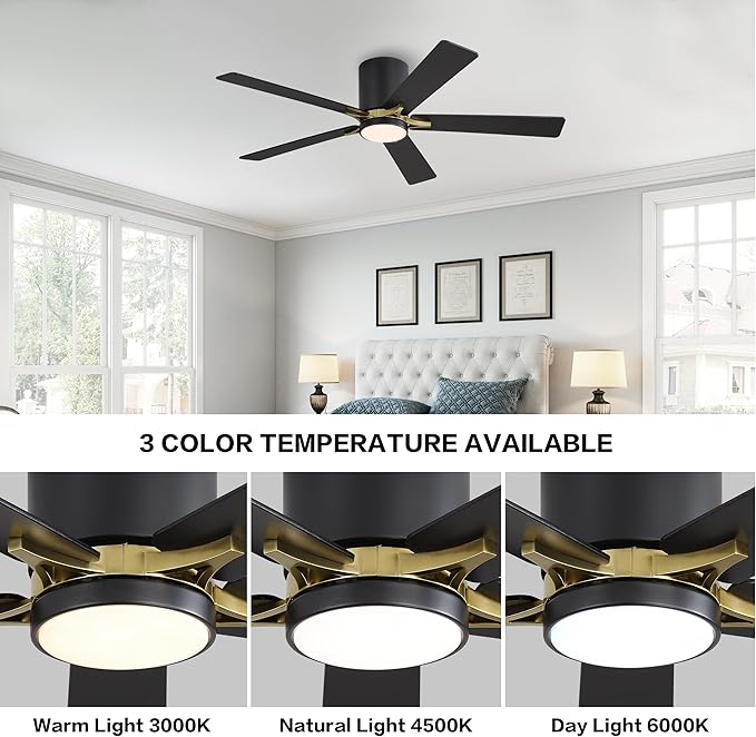 WINGBO 48" DC Flush Mount Ceiling Fan - Image 5