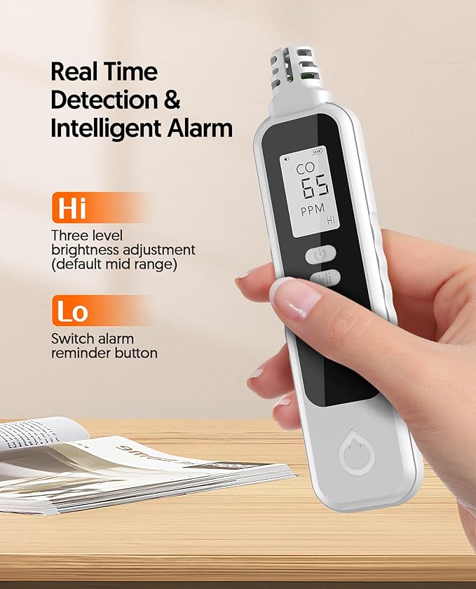PUTECCH Carbon Monoxide Detectors Portable CO Detector Battery Powered - Image 4