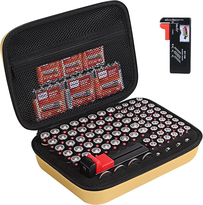 stukcaze Battery Organizer Storage Case by PORTABLESTORAGECASE