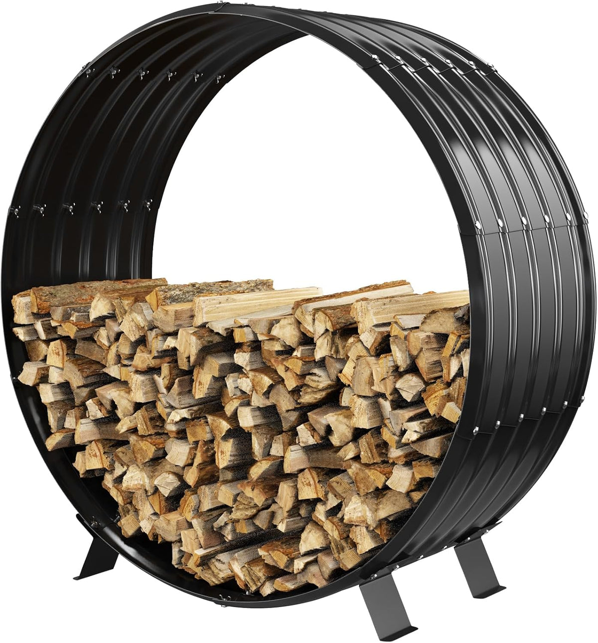 3.3 ft diameter round firewood rack with 4, main product view