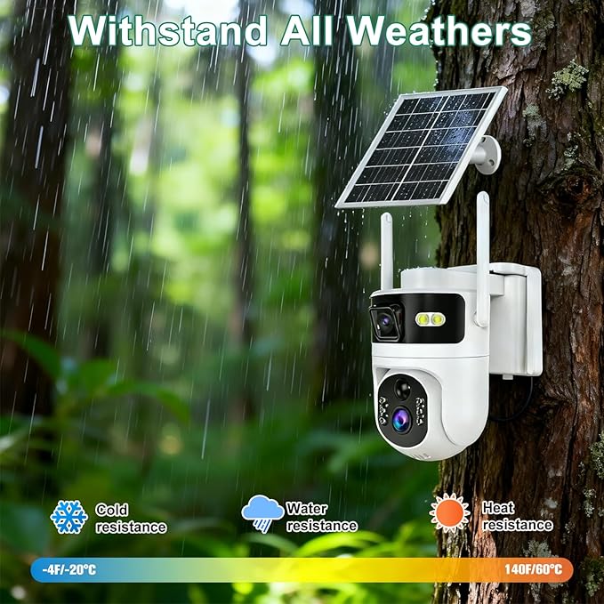 Kweiugfi 4G LTE Cellular Security Camera Dual Lens Outdoor, 180-Day Unlimited - Image 6